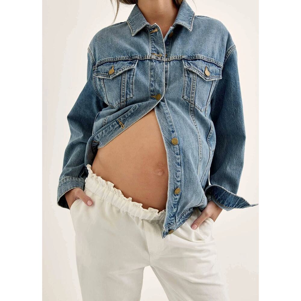 Hatch The Classic Maternity Jean Jacket - S - Light Wash - Picture 5 of 7